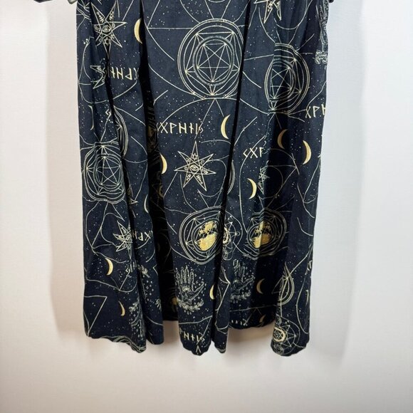 Spin Doctor Hell Bunny Y2K Pentagram Constellations Gothic Black Mini Dress S - Picture 8 of 15